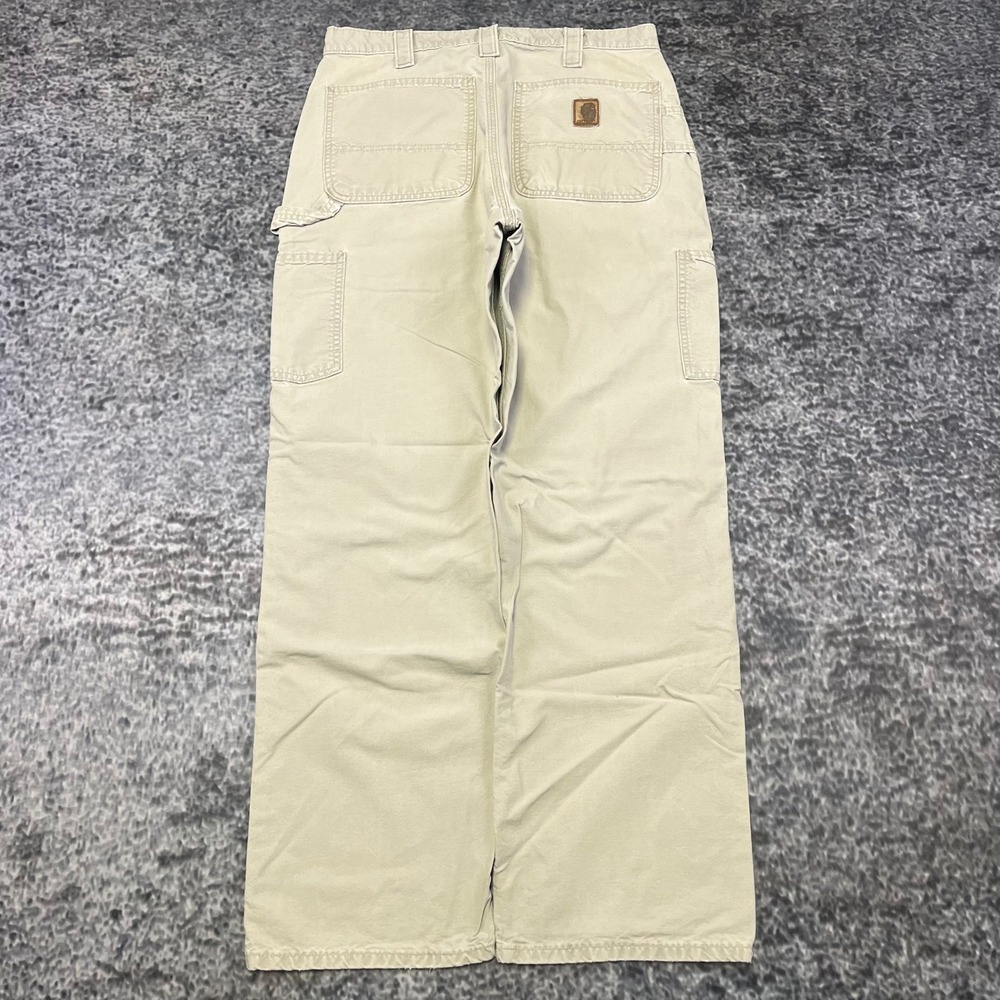 Carhartt Carpenter Pants Mens 30x30 Cream Tan Dungaree Fit Workwear Y2K